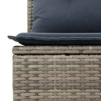 Garten-Sofa-Set mit Kissen mit Speicher 6 pcs Grau Poly Rattan