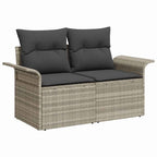 Garten-Sofa-Set mit Kissen 5 pcs Hellgrau Poly Rattan