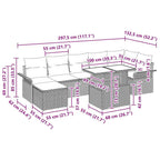 Garten-Sofa-Set mit Kissen mit Speicher 8 pcs Braun Poly Rattan