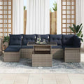 Gartensofa-set mit Kissen mit Speicher 8 pcs Grau Poly Rattan