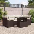 Gartensofa-set 7 pcs Braun 234 x 122,5 x 85 cm Poly Rattan