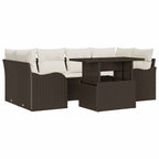 Gartensofa-set 7 pcs Braun 234 x 122,5 x 85 cm Poly Rattan