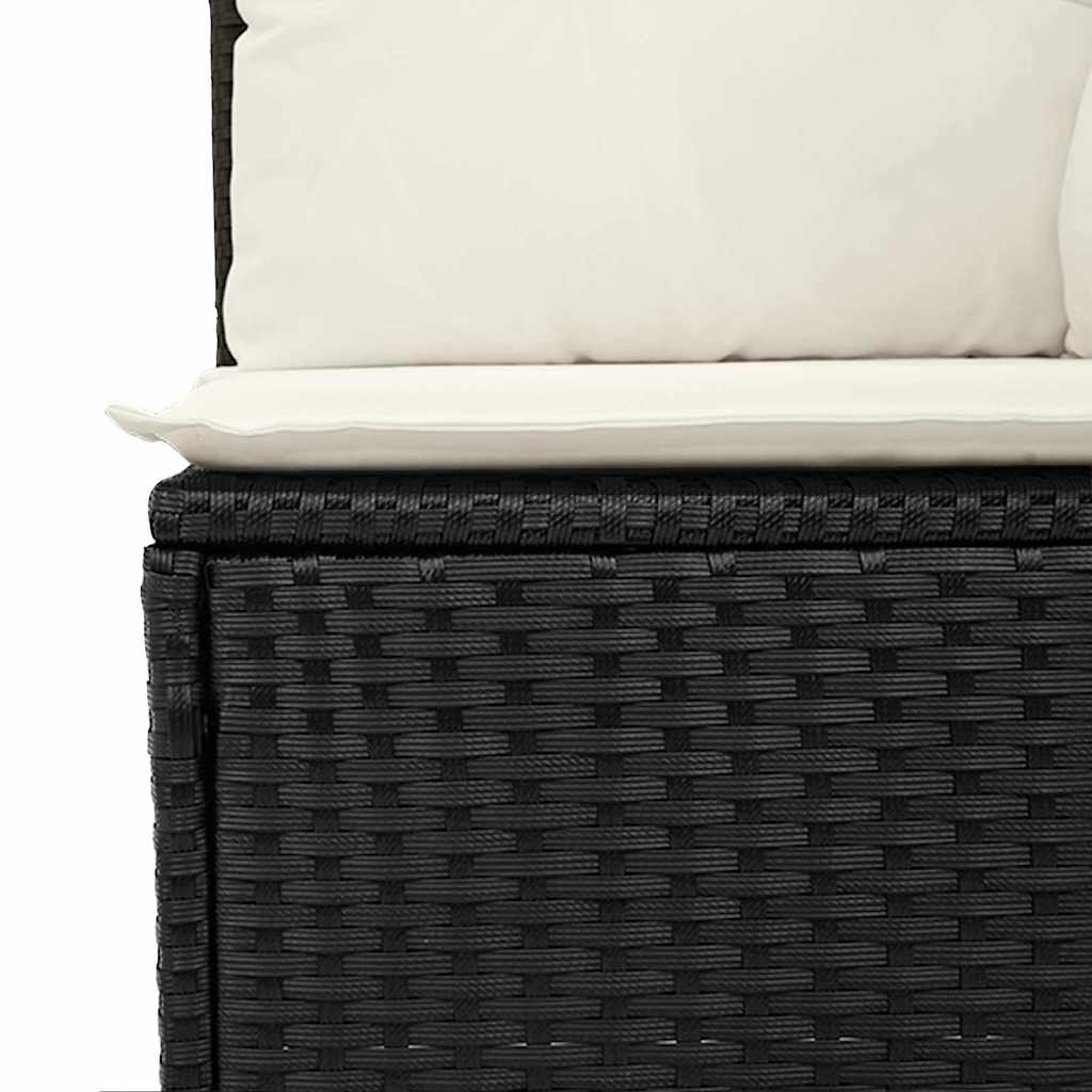 Gartensofa-set mit Kissen mit Kissen 9 pcs Schwarz Polyrattan