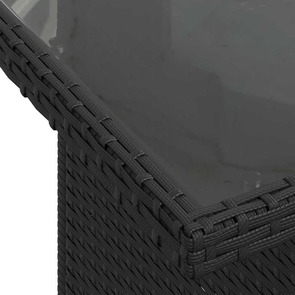 Gartensofa-set mit Kissen mit Kissen 9 pcs Schwarz Polyrattan