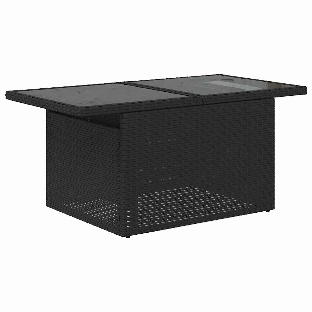 Gartensofa-set mit Kissen mit Kissen 9 pcs Schwarz Polyrattan