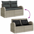 Gartensofa-set mit Kissen mit Kissen 6 pcs Hellgrau Poly Rattan