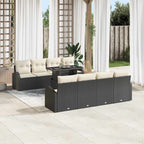 Gartensofa-set mit Kissen mit Kissen 9 pcs Schwarz Poly Rattan