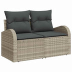 Garten-Sofa-Set mit Kissen 6 pcs Hellgrau Poly Rattan