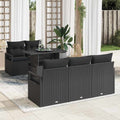 Gartensofa-set mit Kissen 6 pcs Schwarz Poly Rattan