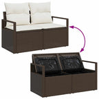 Gartensofa-set mit Kissen mit Speicher 8 pcs Braun Poly Rattan