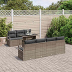 Gartensofa-set mit Kissen mit Speicher 8 pcs Grau Poly Rattan