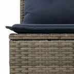 Garten-Sofa-Set mit Kissen mit Speicher 5 pcs Grau Poly-Rattan