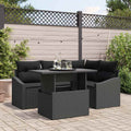 Garten-Sofa-Set mit Kissen mit Speicher 5 pcs Schwarz