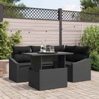 Garten-Sofa-Set mit Kissen mit Speicher 5 pcs Schwarz