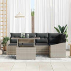 Garten-Sofa-Set mit Kissen 6 pcs Hellgrau und Dunkelgrau