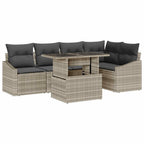 Garten-Sofa-Set mit Kissen 6 pcs Hellgrau und Dunkelgrau