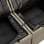 Garten-Sofa-Set mit Kissen 9 pcs Hellgrau und Dunkelgrau