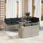 Garten-Sofa-Set mit Kissen 9 pcs Hellgrau und Dunkelgrau