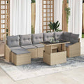 Garten-Sofa-Set mit Kissen 8 pcs Beige und Hellgrau