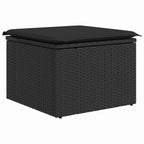Garten-Sofa-Set mit Speicher 8 pcs Schwarz Poly Rattan