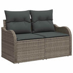 Gartensofa-set mit Speicher 5 pcs Grau Poly-Rattan