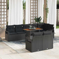 Garten-Sofa-Set mit Speicher 9 pcs Schwarz Poly Rattan