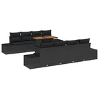 Garten-Sofa-Set mit Speicher 9 pcs Schwarz Poly Rattan