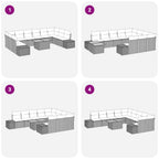 Garten-Sofa-Set mit Speicher 11 pcs Beige Poly Rattan