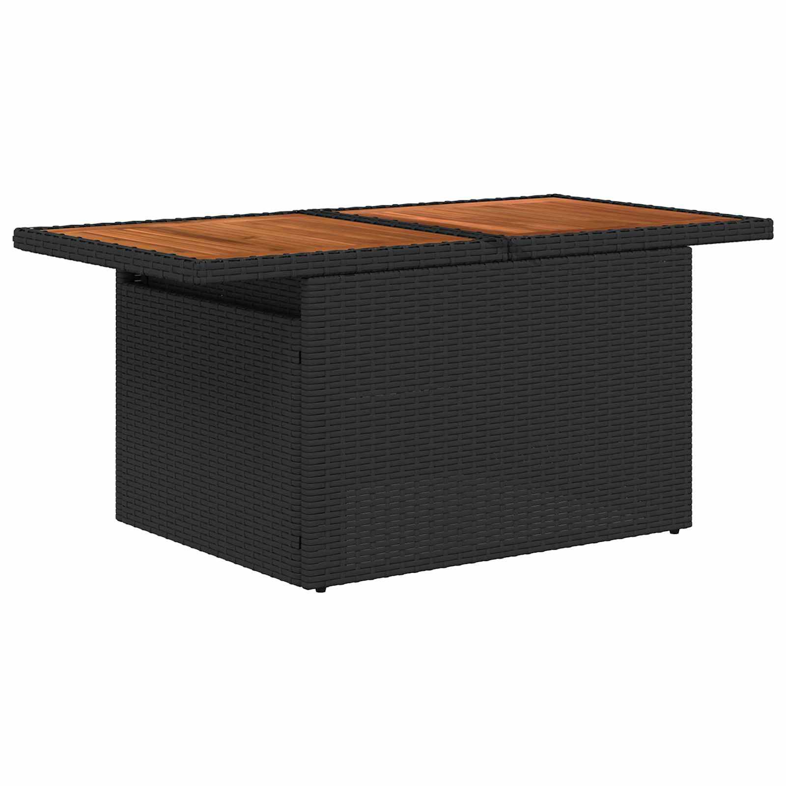 Garten-Sofa-Set mit Speicher 5 pcs Schwarz Poly Rattan