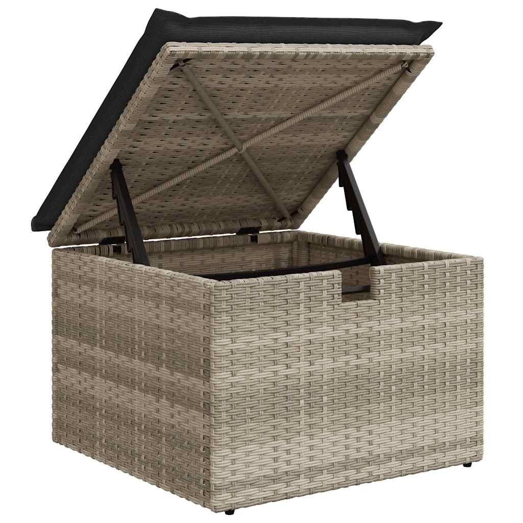 Gartensofa-set mit Kissen 6 pcs Hellgrau Poly-Rattan