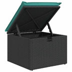 Gartensofa-set mit Kissen 7 pcs Schwarz und Türkis Poly-Rattan