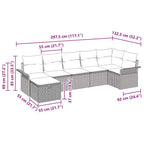 Gartensofa-set mit Kissen 7 pcs Hellgrau Poly-Rattan