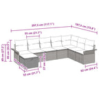 Gartensofa-set mit Kissen 8 pcs Grau und Marineblau Poly-Rattan