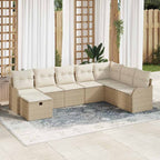 Sofa Set mit Kissen 8 pcs Beige und Creme Poly-Rattan