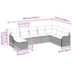 Sofa Set mit Kissen 8 pcs Beige und Creme Poly-Rattan