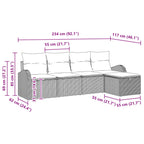 Sofa Set mit Kissen 5 pcs Beige und Hellgrau Poly-Rattan