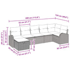 Sofa Set mit Kissen mit Speicher Braun und Rot Poly-Rattan