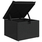 Sofa Set mit Kissen mit Speicher Schwarz Poly-Rattan