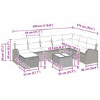 Sofa Set mit Kissen mit Speicher Beige und Creme Poly-Rattan