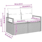 Sofa Set mit Kissen 4 pcs Schwarz und Creme Poly-Rattan