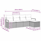 Sofa Set mit Kissen mit Speicher 5 pcs Schwarz Poly-Rattan
