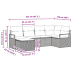 Sofa Set mit Kissen mit Speicher Braun und Rot Poly-Rattan