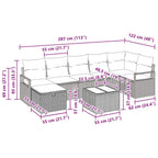 Sofa Set mit Kissen 8 pcs Beige und Hellgrau Poly-Rattan