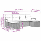 Sofa Set mit Kissen mit Speicher 6 pcs Schwarz Poly-Rattan
