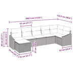 Sofa Set mit Kissen mit Speicher Beige Poly-Rattan