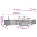 Gartensofa-set mit Kissen 6 pcs Schwarz Poly-Rattan