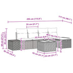 Gartensofa-set mit Kissen 6 pcs Braun Poly-Rattan