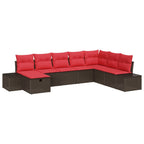 Gartensofa-set mit Kissen 8 pcs Braun Poly-Rattan