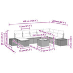 Gartensofa-set mit Kissen 9 pcs Beige Poly-Rattan