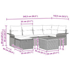 Gartensofa-set mit Kissen mit Speicher 7 pcs Grau Poly-Rattan